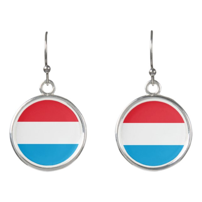 Luxembourg Flag Earrings (Front)