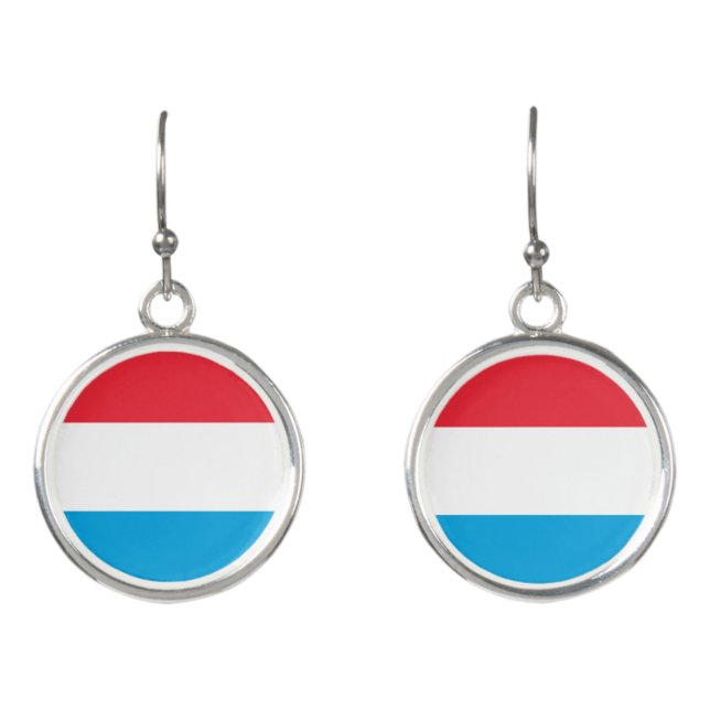 Luxembourg flag earrings (Front)