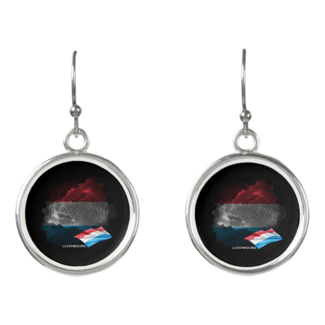 Luxembourg flag earrings (Front)