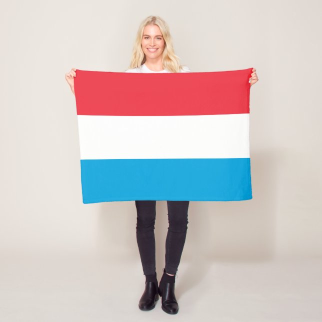 Luxembourg Flag Fleece Blanket (In Situ)