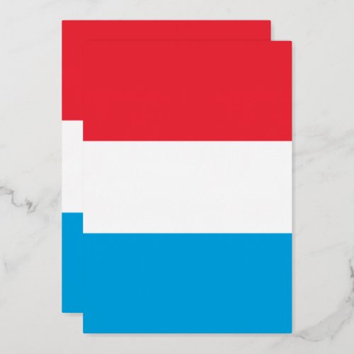 Luxembourg flag foil invitation