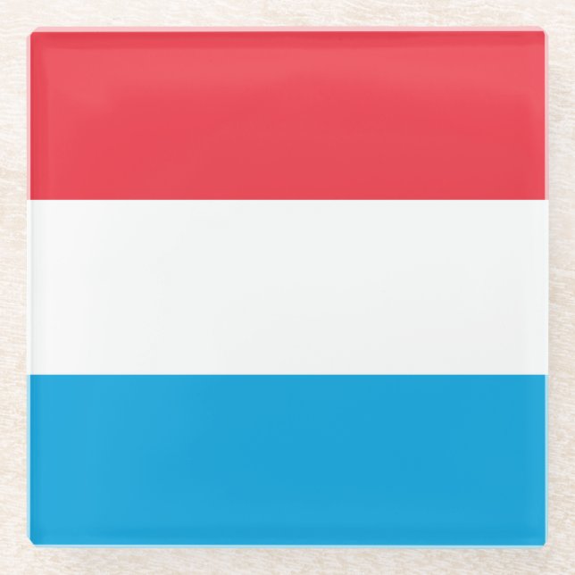 Luxembourg Flag Glass Coaster (Front)