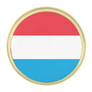 Luxembourg Flag Gold Finish Lapel Pin