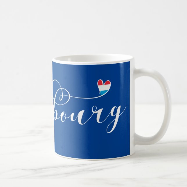 Luxembourg Flag Heart, Luxembourger Coffee Mug (Right)