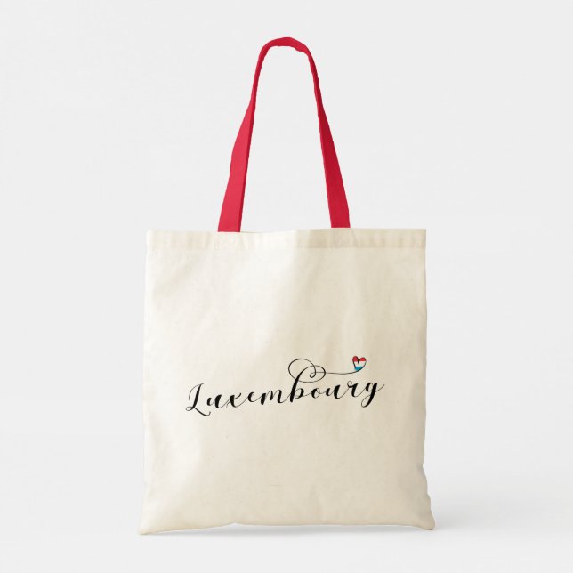 Luxembourg Flag Heart, Luxembourger Tote Bag (Back)