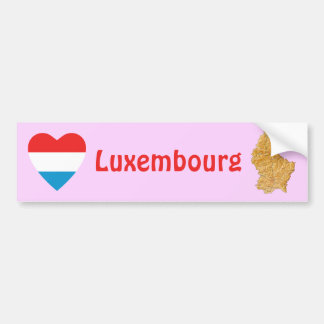 Luxembourg Flag Heart + Map Bumper Sticker