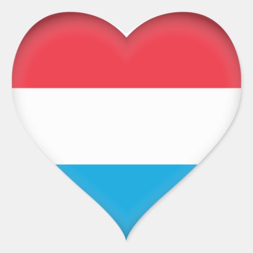 Luxembourg Flag Heart Sticker
