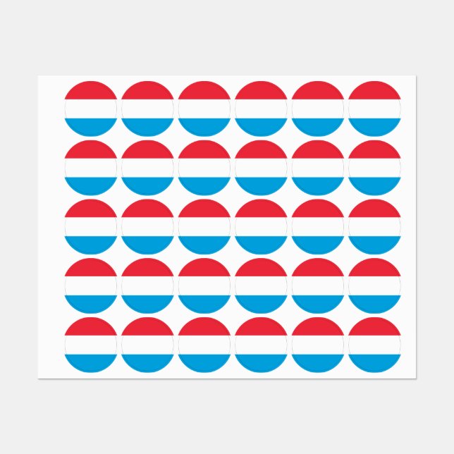 Luxembourg flag labels (Sheet)