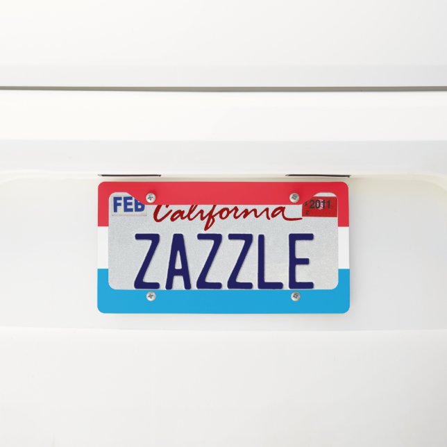 Luxembourg flag license plate frame (On Car)