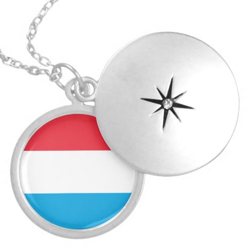 Luxembourg flag locket necklace