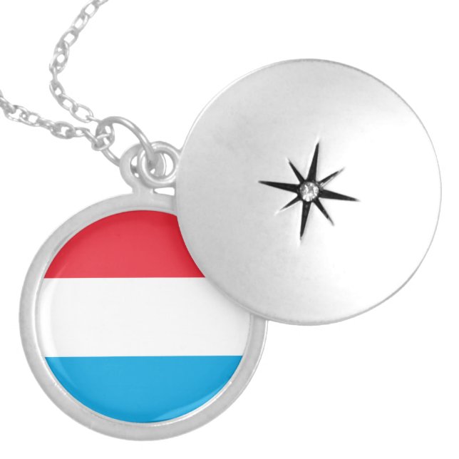 Luxembourg flag locket necklace (Front)