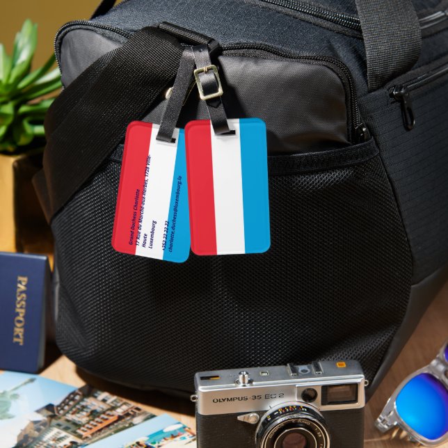 Luxembourg flag luggage tag (Front & Back)