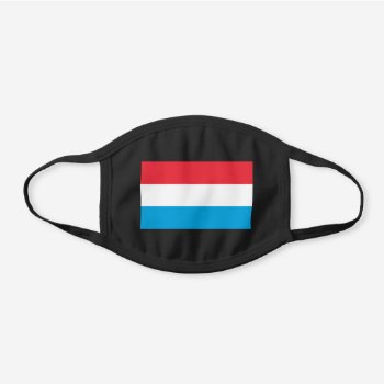 Luxembourg Flag Luxembourgish Patriotic Black Cotton Face Mask by YLGraphics at Zazzle