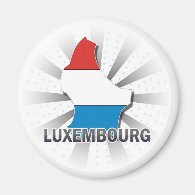 Luxembourg Flag Map 2.0 Magnet (Front)