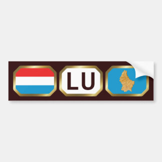 Luxembourg Flag Map Code Bumper Sticker
