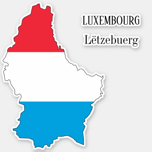 Luxembourg Flag Map Sticker
