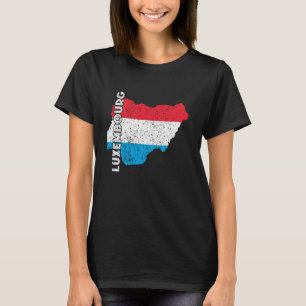Luxembourg Flag Map Vintage Letzebuerg Luxembourgi T-Shirt