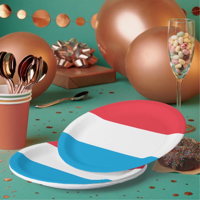 Luxembourg flag paper plates (Multi)