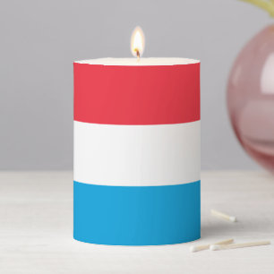 Luxembourg flag pillar candle