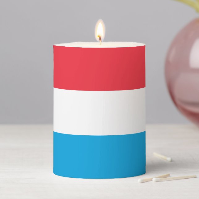 Luxembourg flag pillar candle (In Situ)