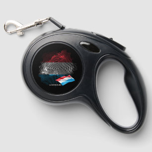 Luxembourg flag retractable pet leash