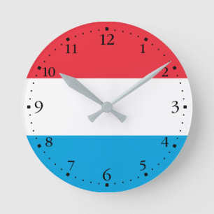 Luxembourg Flag Round Clock