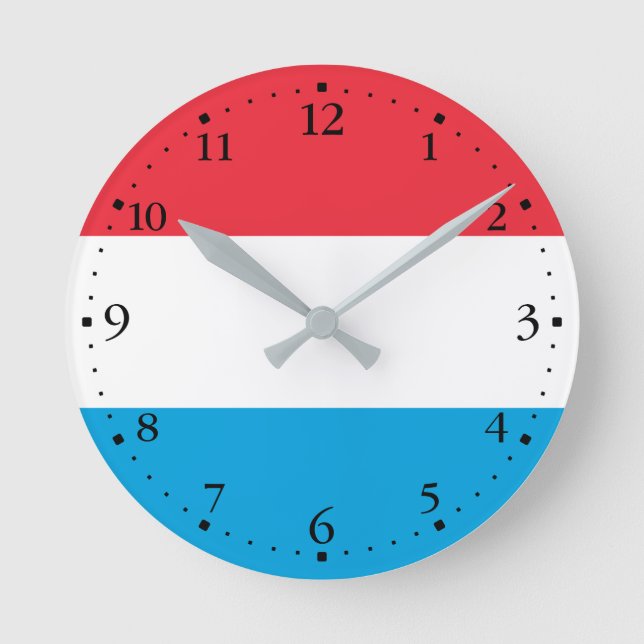 Luxembourg Flag Round Clock (Front)