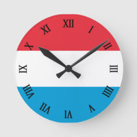 Luxembourg flag round clock