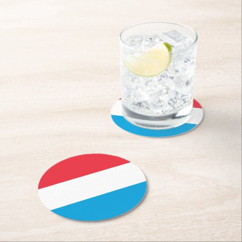 Luxembourg flag round paper coaster