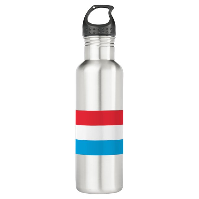 Luxembourg Flag Stainless Steel Water Bottle (Front)