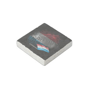 Luxembourg flag stone magnet