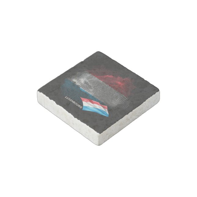 Luxembourg flag stone magnet (Angled)