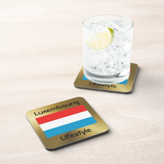 Luxembourg Flag+Text Coaster
