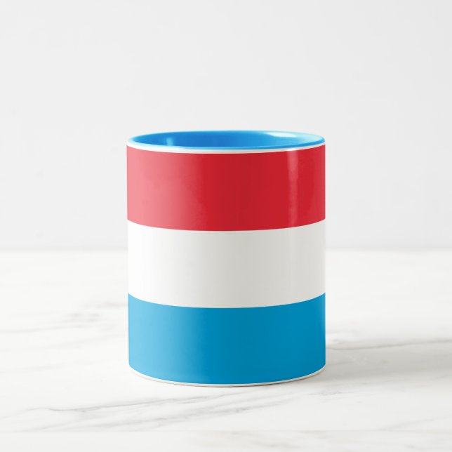 Luxembourg Flag Two-Tone Coffee Mug (Center)