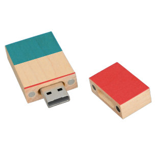 Luxembourg flag wood flash drive