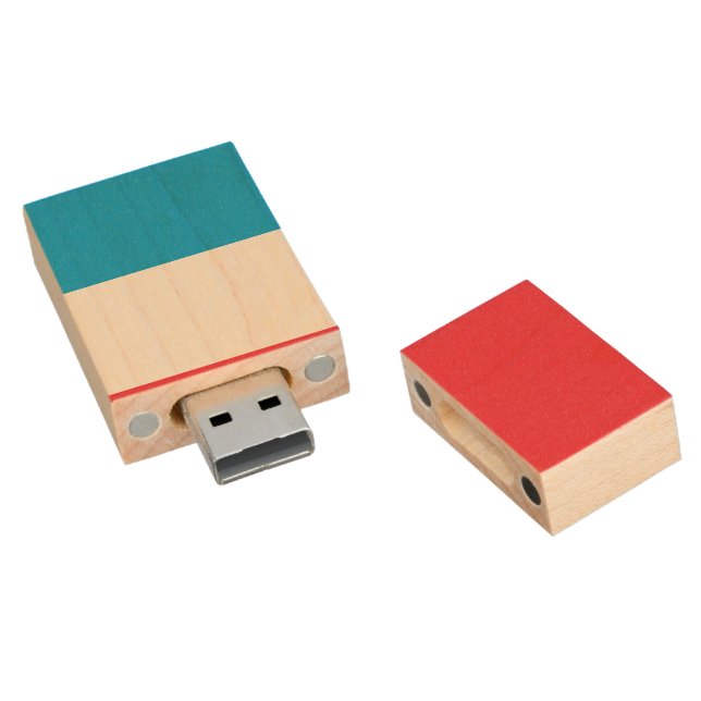 Luxembourg flag wood flash drive (Angled)