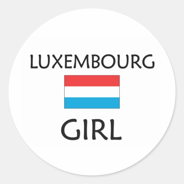 LUXEMBOURG GIRL CLASSIC ROUND STICKER (Front)