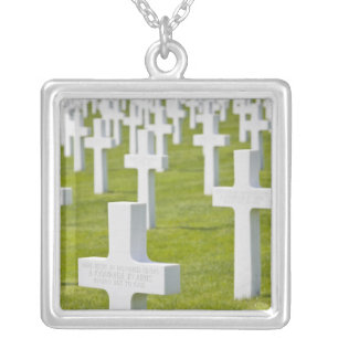 Luxembourg, Hamm. US Military Cemetery Silver Plated Necklace