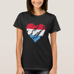 Luxembourg Heart Luxembourg Flag Luxembourg Pride  T-Shirt