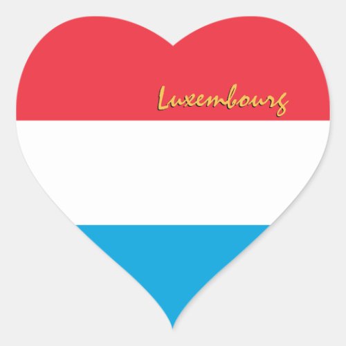 Luxembourg Heart Sticker Patriots Luxembourg Flag Heart Sticker