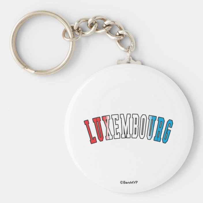 Luxembourg in National Flag Colors Key Chain