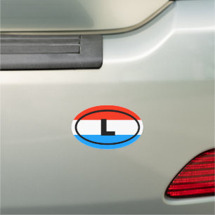 Luxembourg L European Oval Car Magnet
