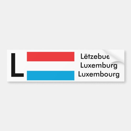 Luxembourg Languages Flag Bumper Sticker