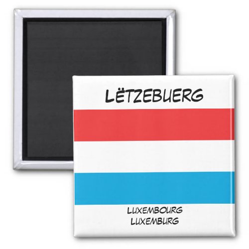 Luxembourg Languages Flag Square Magnet