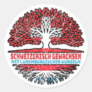 Luxembourg Luxembourg Swiss Switzerland Baum Classic Round Sticker