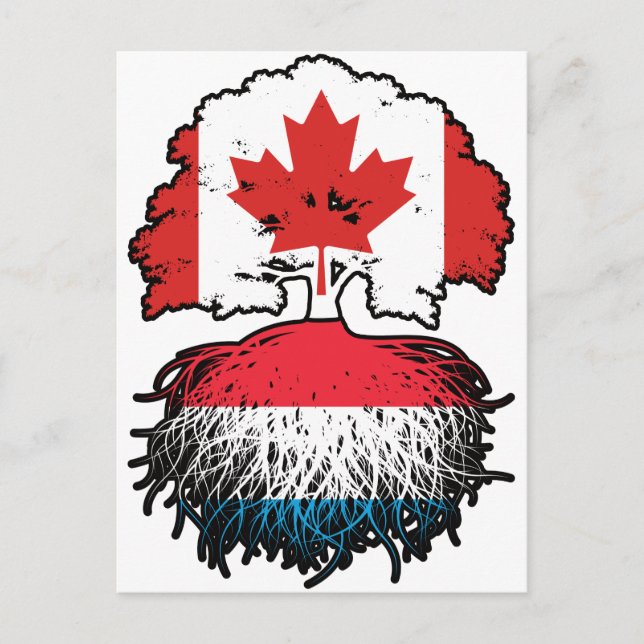Luxembourg Luxembourgian Canadian Canada Tree Root Postcard (Front)