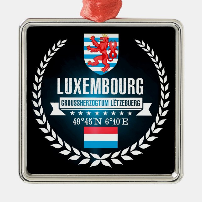 Luxembourg Metal Ornament (Front)