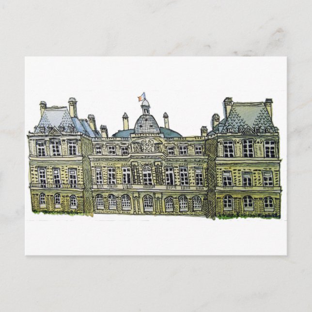 Luxembourg Palace Drawing Postcard (Front)