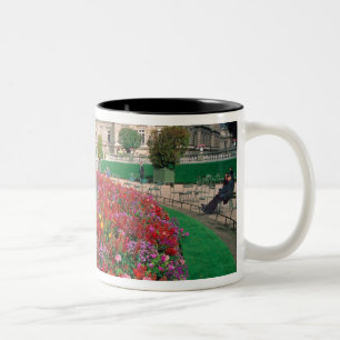 Luxembourg Palace in Paris, France. Two-Tone Coffee Mug