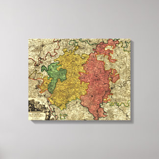 Luxembourg- Panoramic MapLuxembourg Canvas Print